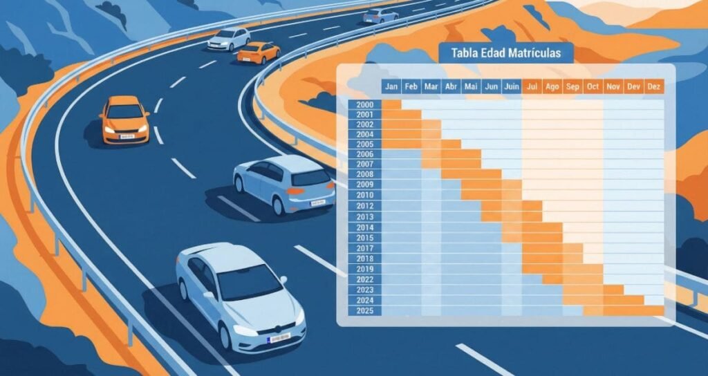 Tabla edad matrículas en España para saber de qué año es un coche por la matrícula