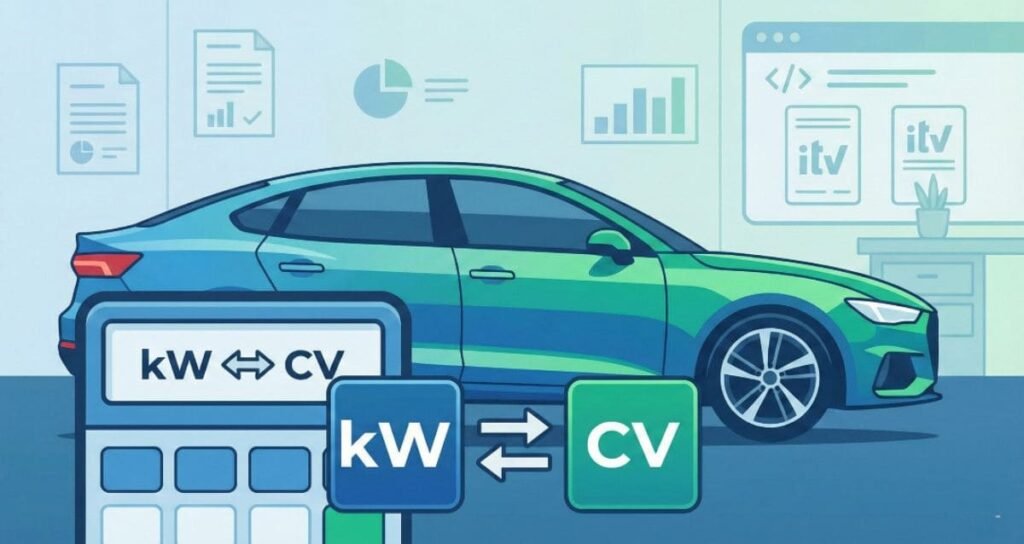 Calculadora kW a CV para convertir kilovatios a caballos de potencia de un coche