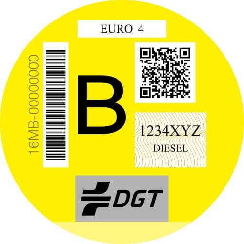 Distintivo ambiental DGT Etiqueta B