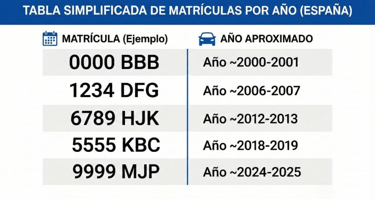 De Que Año Son Los Coches Con Matricula K
